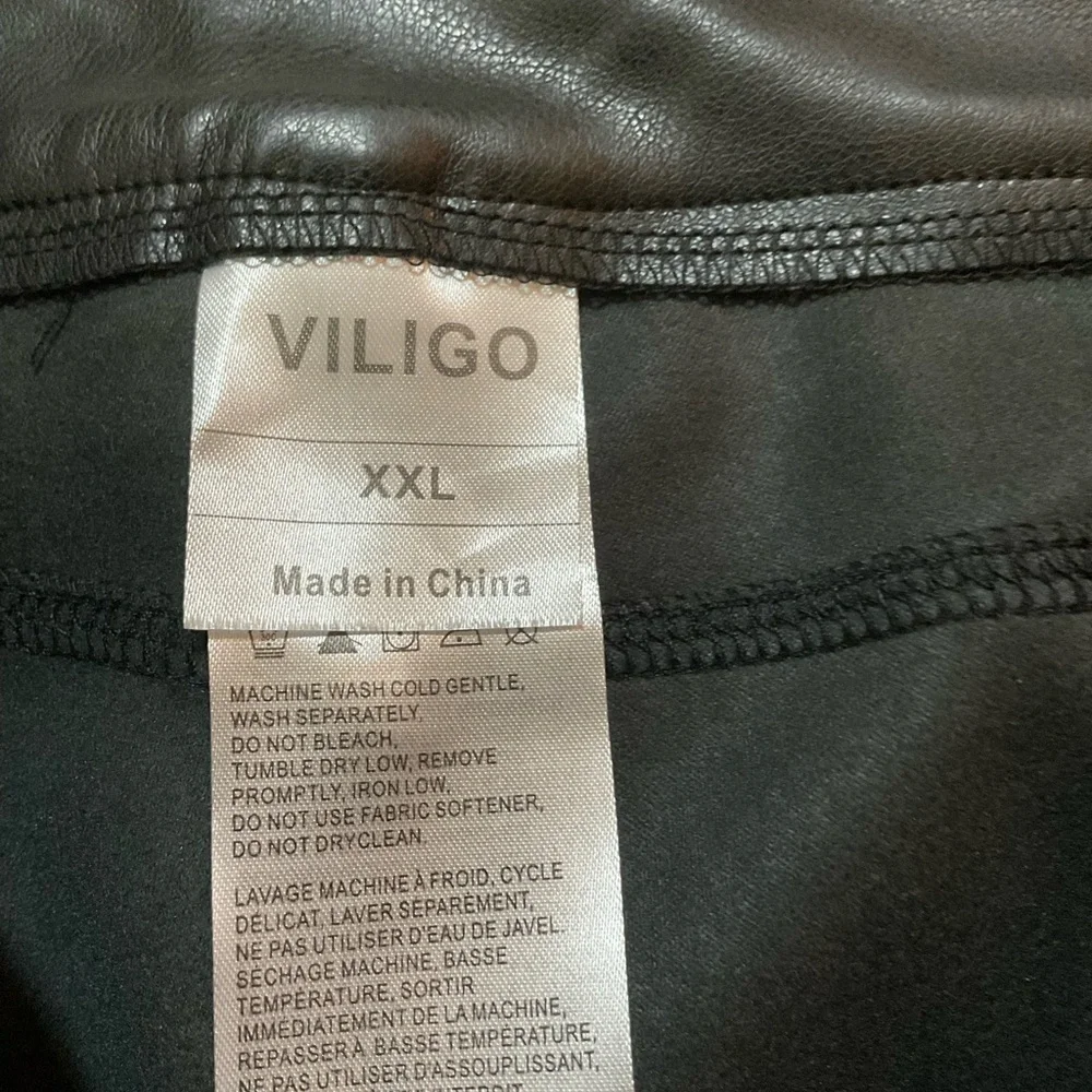 VILIGO Faux Leather Pants Black XXL